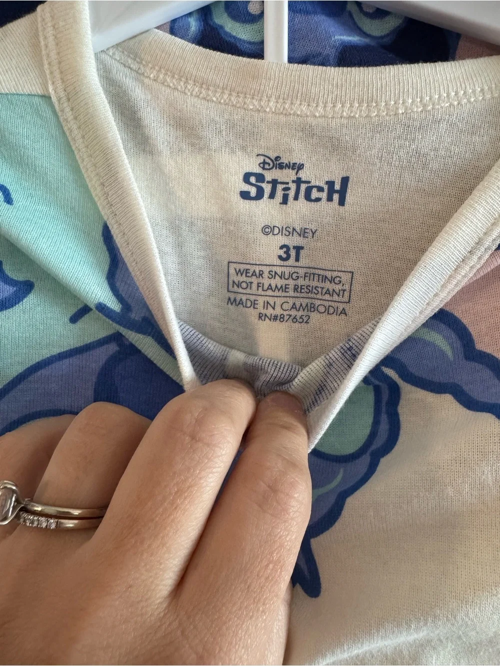 NWT Disney Stitch Aloha Cream & Navy Kids Pajama Set